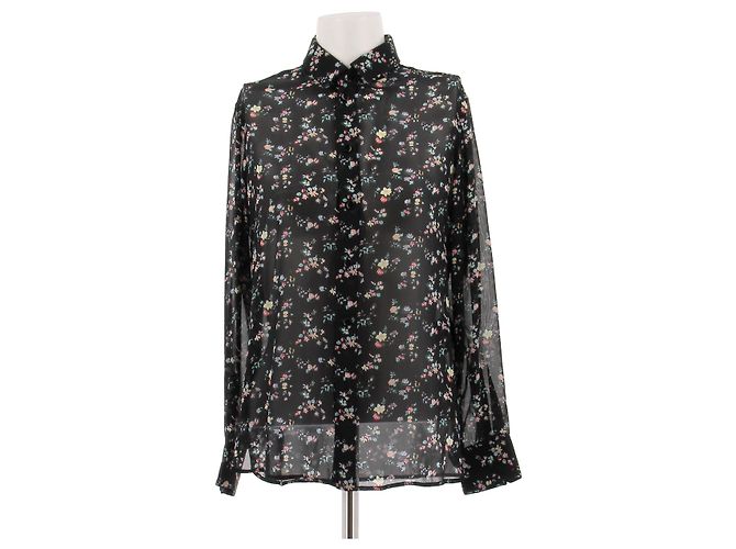 Autre Marque Camicia in seta stampata Nero