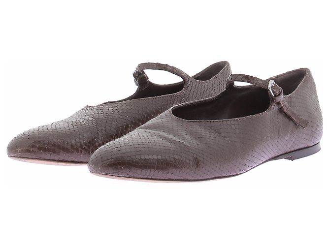 Autre Marque Ballerine in pelle marrone