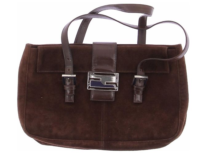 Sac à main Fendi en daim marron