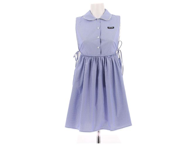 Miu Miu Mini vestido de cuadros Vichy Azul