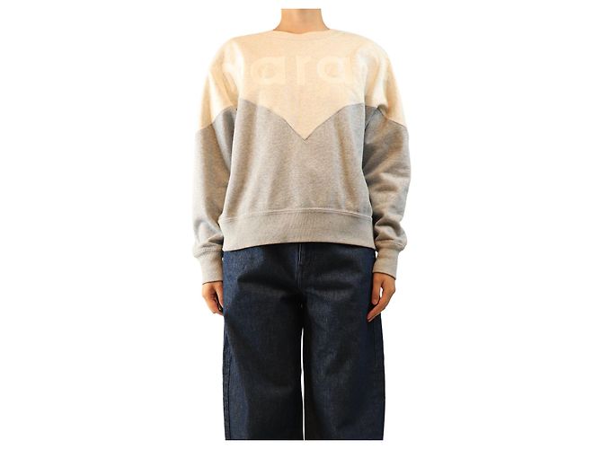 Autre Marque Grauer Houston Two-Tone Logo Sweatshirt - size UK 10