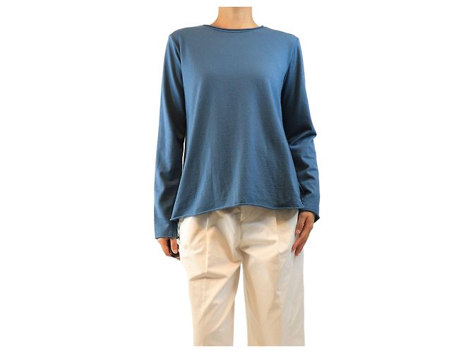 Autre Marque Top de lana azul de manga larga - size L