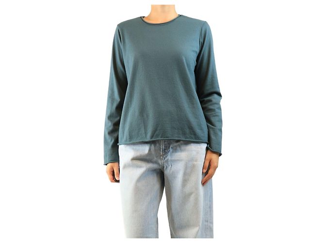 Autre Marque Top de lana azul de manga larga - size M