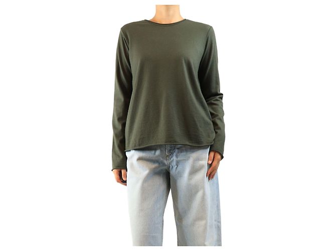Autre Marque Top in lana a maniche lunghe kaki - size M Verde