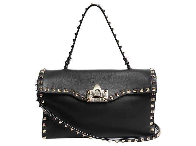 Valentino Black Rockstud leather shoulder bag