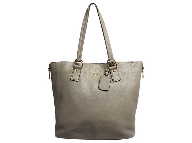 Prada Bolsa de ombro em couro cinza