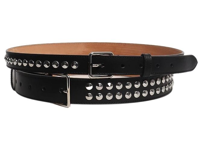 Alexander Mcqueen Black studded leather belt