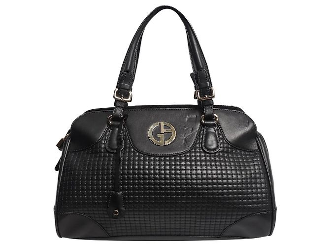 Giorgio Armani Borsa a tracolla matelassé nera Nero