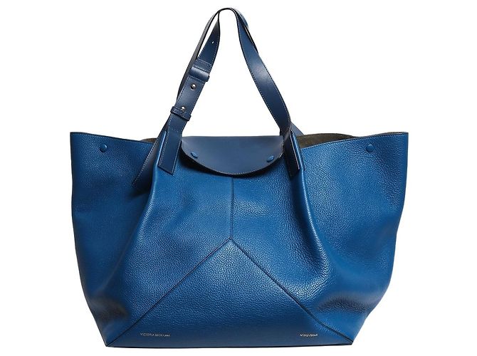 Victoria Beckham Große Ledertote in Blau
