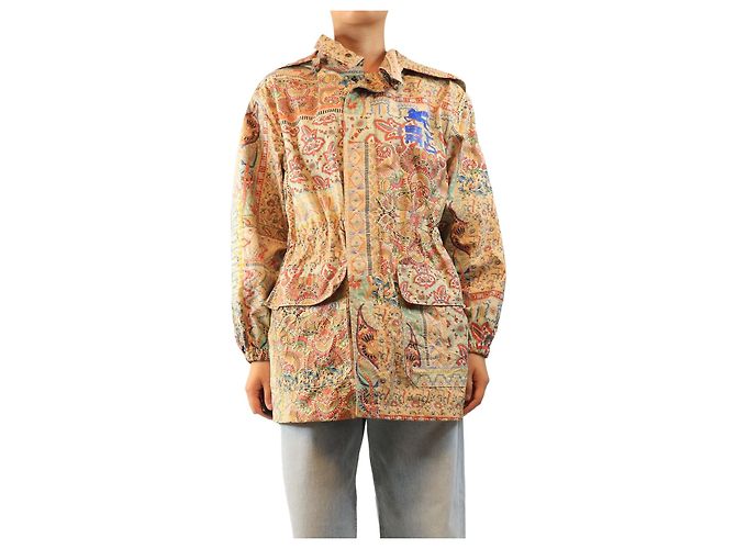 Etro Multicolour floral rain jacket - size UK 10 Multiple colors