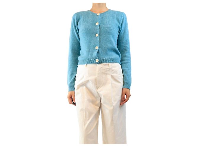 Autre Marque Blauer Kaschmir-Cardigan - size UK 12