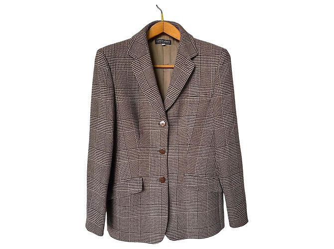 Giorgio Armani checked jacket Brown