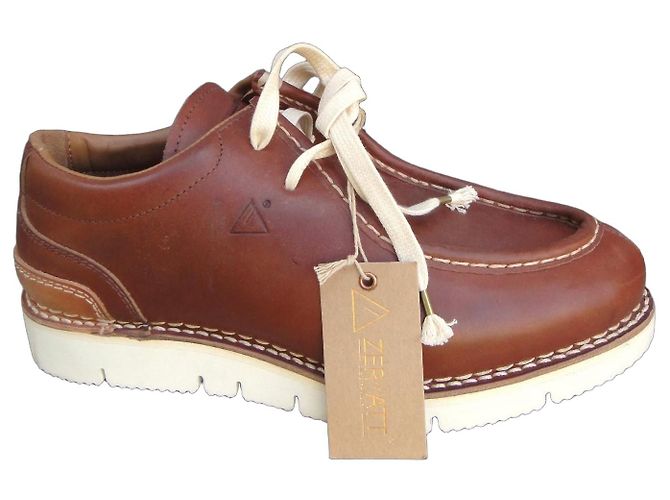 Autre Marque Zapatos Derby Zermatt Mont Blanc Low Cuero Marrón Castaño
