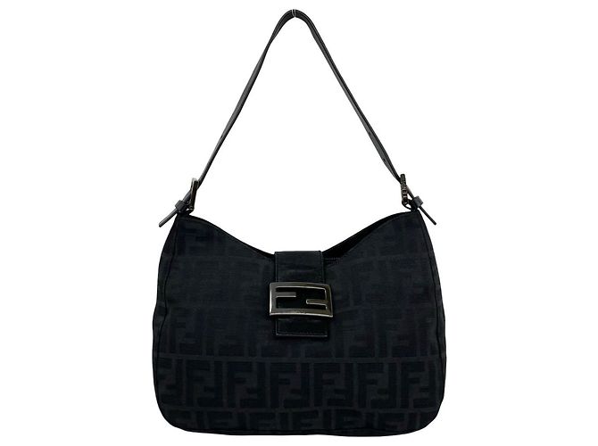 Sac à main FENDI Vintage Zucca FF Pattern Noir