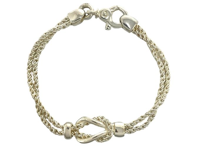 Autre Marque Bracciale Tiffany Vintage Double Rope Center Knot Argento