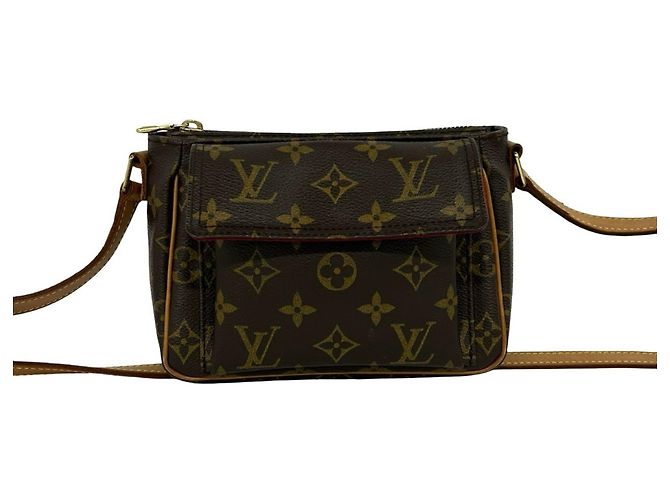 Bolsa de ombro mini Louis Vuitton Vivacite PM Monogram em couro Marrom