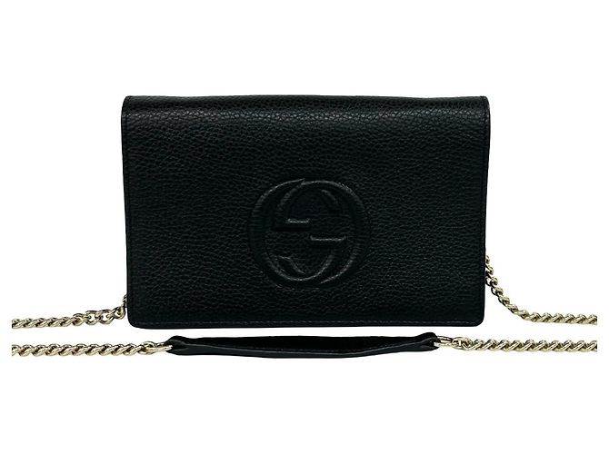 Gucci Soho Interlocking G Leather Chain Shoulder Wallet Bag