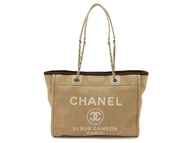 Borsa Tote CHANEL Linea Deauville MM Medium Marrone