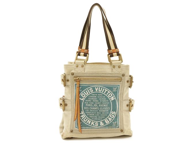 Borsa Tote Louis Vuitton Cruise Line Globe Shopper PM Blu Giallo