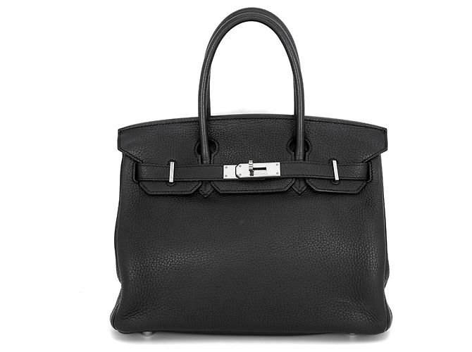 Hermès Borsa Hermes Birkin 30 in pelle Taurillon Clemence nera Nero