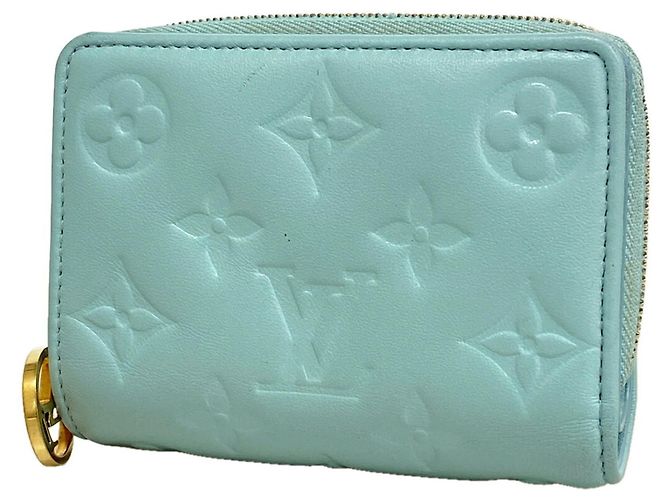 Louis Vuitton Monogram Embossed Portefeuille Lou Wallet Blue