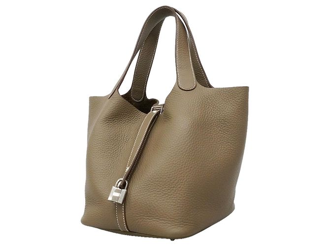 Hermès Bolsa Hermes Picotin Lock MM Taupe