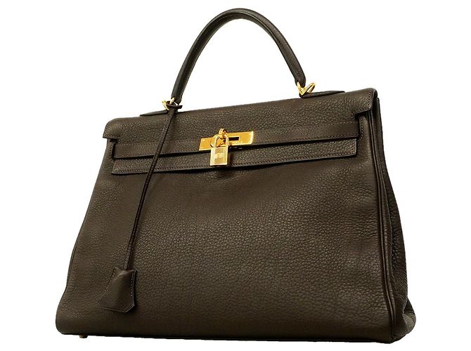 Hermès Bolsa Hermes Kelly 35 em couro Togo Marrom