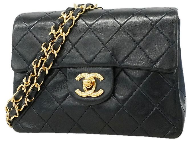 Borsa a tracolla con catena Chanel Mini Matelassé Nero