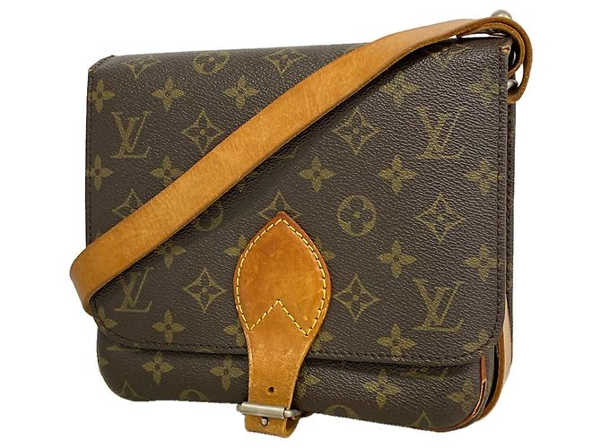 Bolso de hombro Louis Vuitton Monogram Cartouchiere MM Castaño
