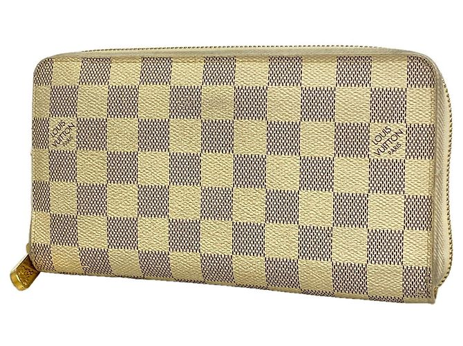 Cartera Larga Louis Vuitton Damier Azur Zippy Organizer Blanco