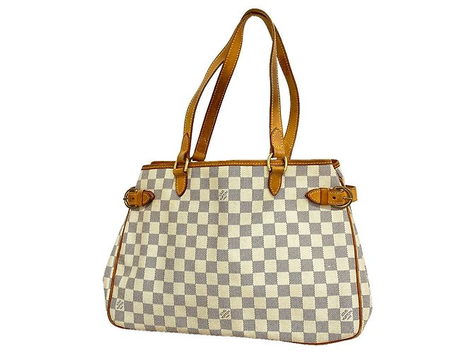 Louis Vuitton Damier Azur Batignolles Horizontal Tote Bag Weiß