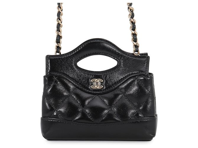 Borsa a tracolla Chanel Matelassé in pelle d'agnello Nero