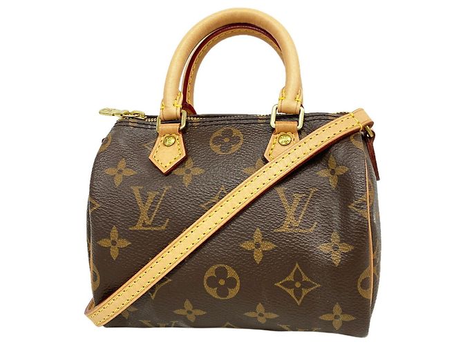 Borsa Louis Vuitton Monogram Nano Speedy Marrone