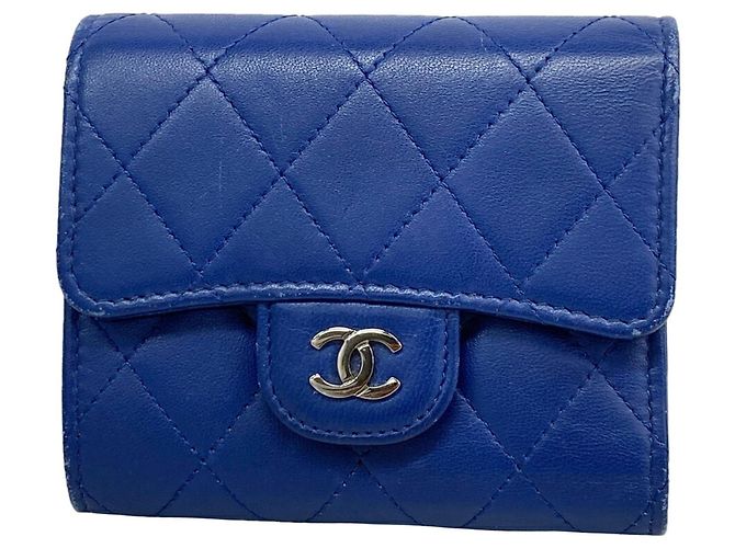 Chanel Tri-Fold Wallet in Blue