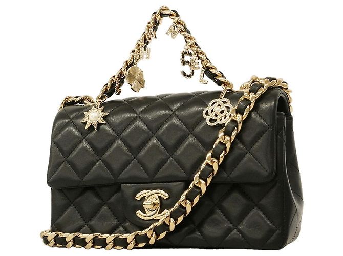 Borsa a tracolla Mini Matelassé con catena Chanel Nero