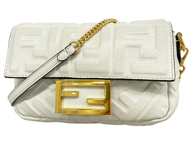 Borsa a secchiello Fendi in pelle bianca Bianco