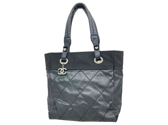 Sac cabas Chanel Paris Biarritz en toile Noir