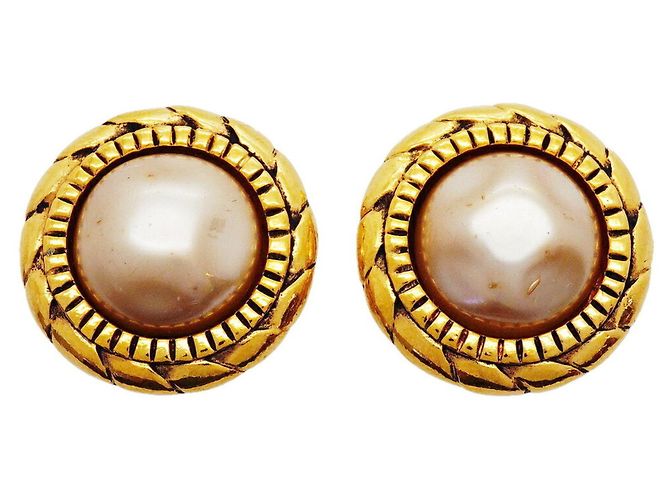 Orecchini a cerchio placcati oro Chanel D'oro