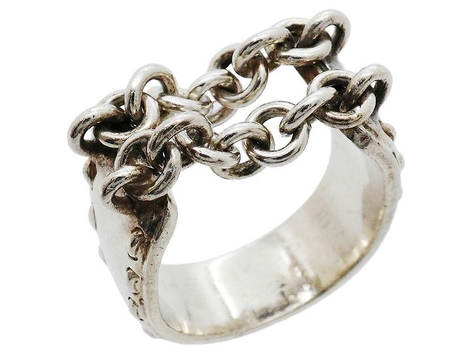 Ring Hermès Anel Faixa Hermes Silver 925