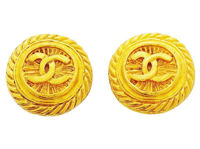 Boucles d'oreilles clips Chanel plaquées or Doré