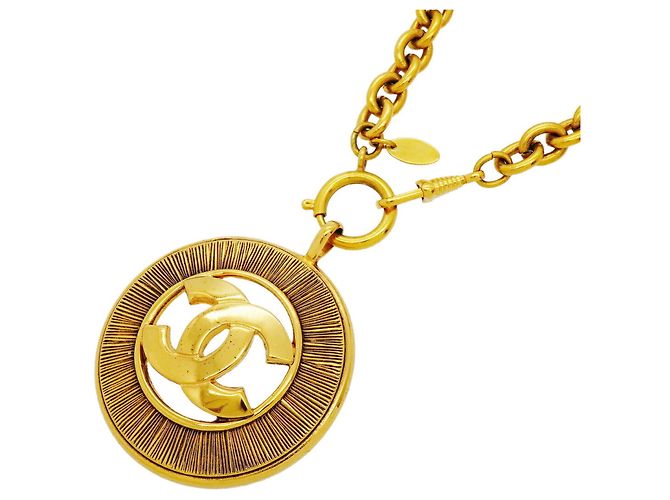 Collar Chanel Coco Mark Circle Dorado
