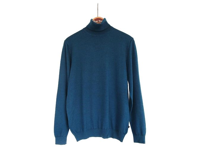 Autre Marque Matínique Herren Rollkragenpullover aus Merinowolle Blau