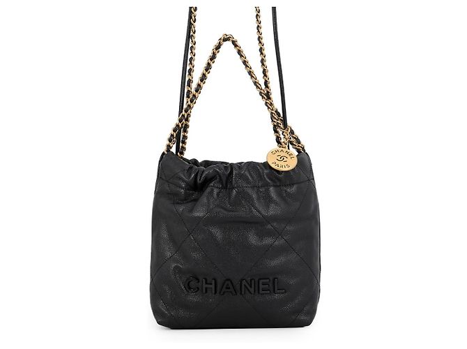 Borsa a mano Chanel CHANEL22 Mini Coco Mark Nero