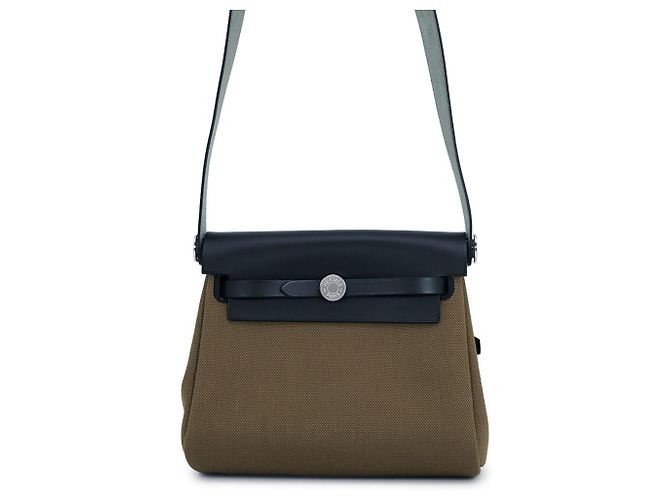 Hermès Borsa a tracolla Hermes Kara Herbag Zip Mini Cachi Verde oliva Verde chiaro