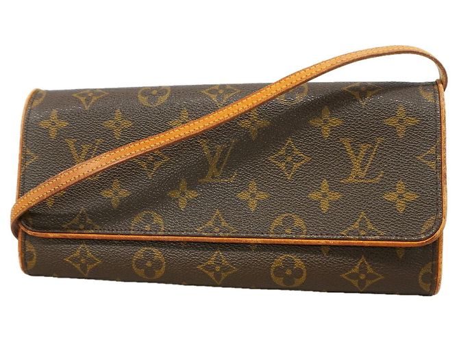 Bolsa de Ombro Louis Vuitton Monogram Pochette Twin GM Marrom