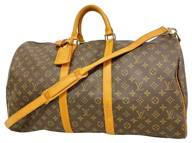 Louis Vuitton Boston Monogram Keepall Bandoulière 55 Marrom
