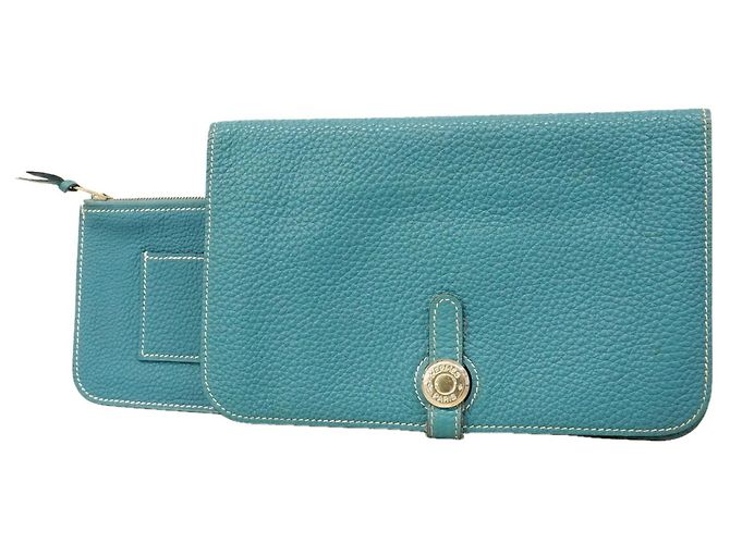 Hermès Hermes Dogon GM Long Wallet Blue