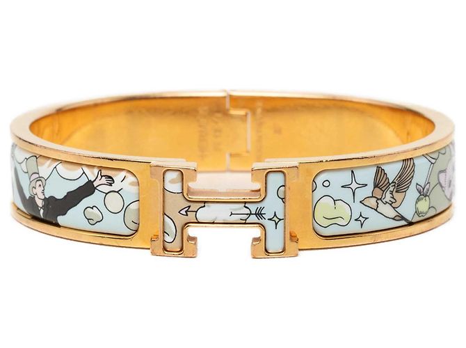 Pulsera Hermès Clic H PM de esmalte azul Narrow Dans Les Nuages