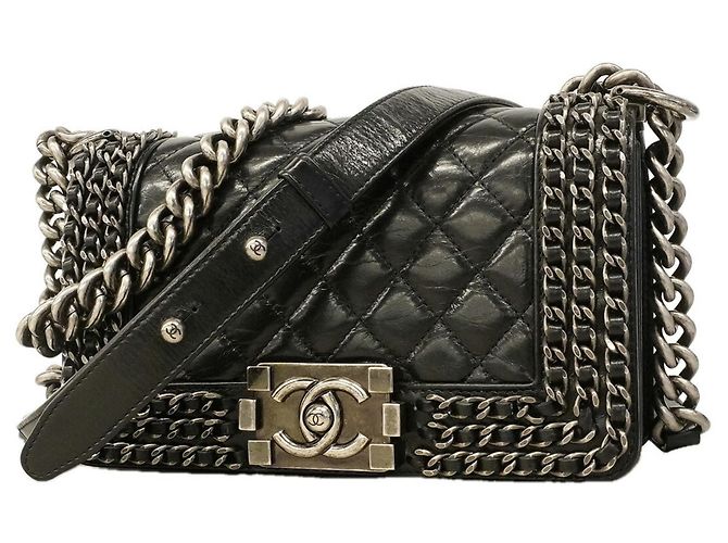 Bolso de hombro Chanel Boy Chain Negro