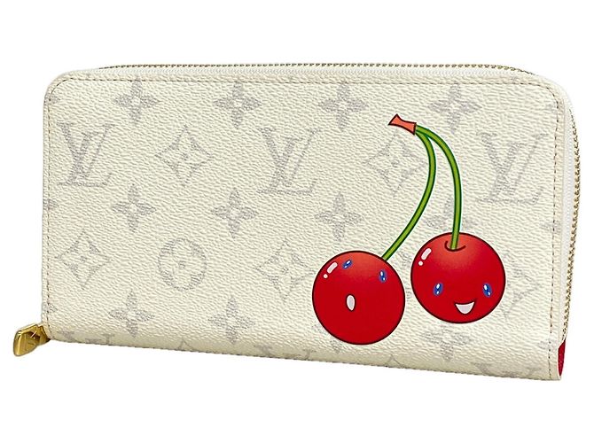 Portafoglio Lungo Zippy Louis Vuitton Monogram Cherry Bianco